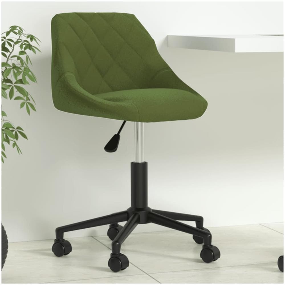 Sedia Da Ufficio Girevole Verde Chiaro In Velluto - Foto 1