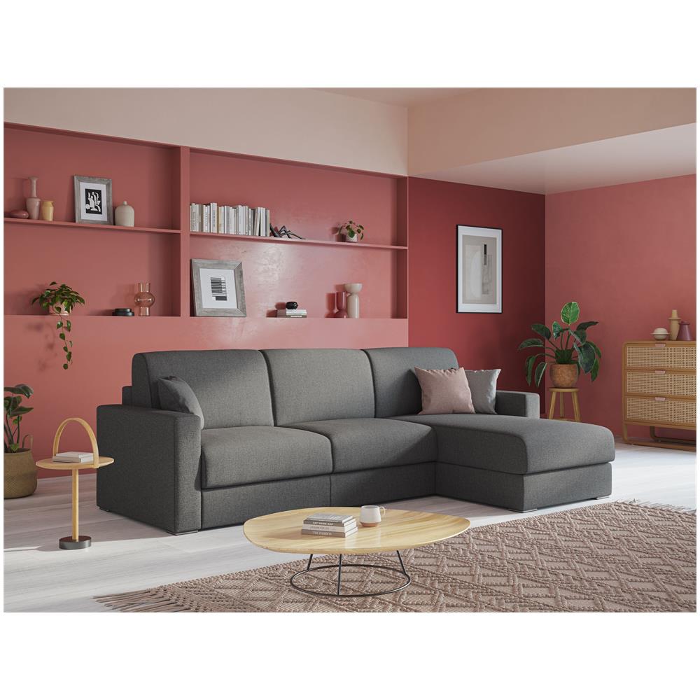 Best Divano Letto Angolare Con Penisola In Tessuto Smacchiabile Quickclean T08 Giallo 278 Cm Sinistro (mat. 140x197) - Foto 2