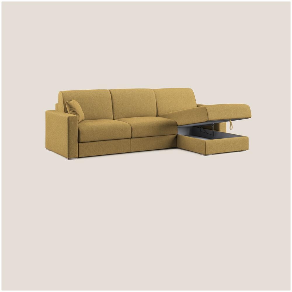 Best Divano Letto Angolare Con Penisola In Tessuto Smacchiabile Quickclean T08 Giallo 278 Cm Sinistro (mat. 140x197) - Foto 7