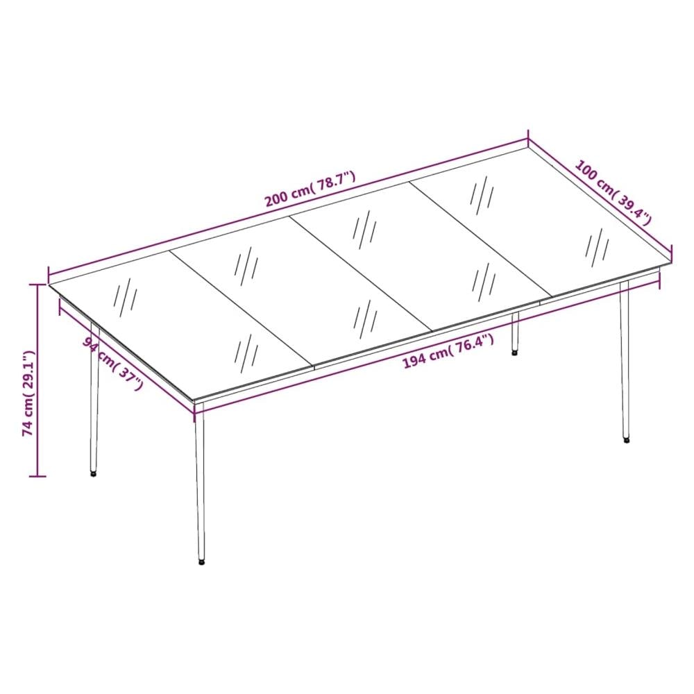 Set Mobili Da Pranzo Per Giardino 7 Pz Grigio Chiaro - Foto 7