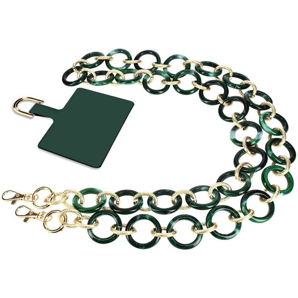 Gioiello Smartphone Catena A Maglie Larghe 120 Cm Moxie Serie Athena Verde E Oro - Foto 1