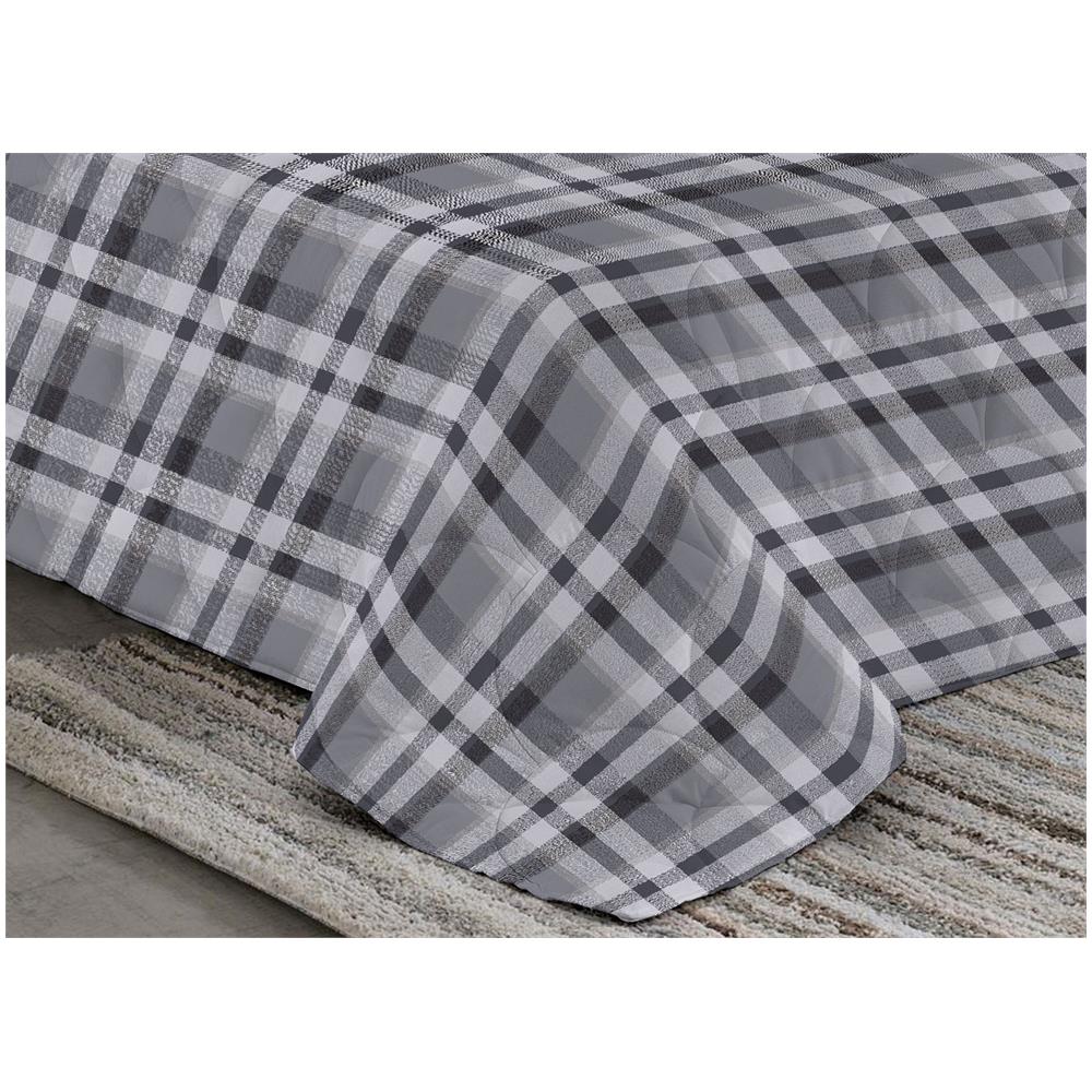 Trapunta Piumone Invernale Letto 1 Piazza Pensieri Delicati 7172 Scozzese Grigio - Foto 5