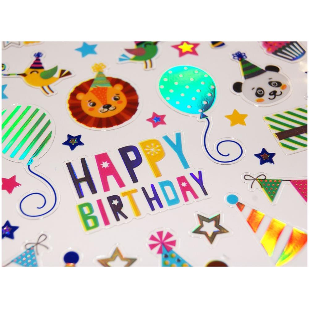 Adesivi - Buon Compleanno - Finitura Argento - Foto 1