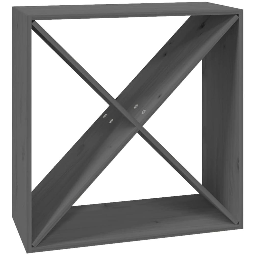 Portabottiglie Grigio 62x25x62 Cm In Legno Massello Di Pino - Foto 2