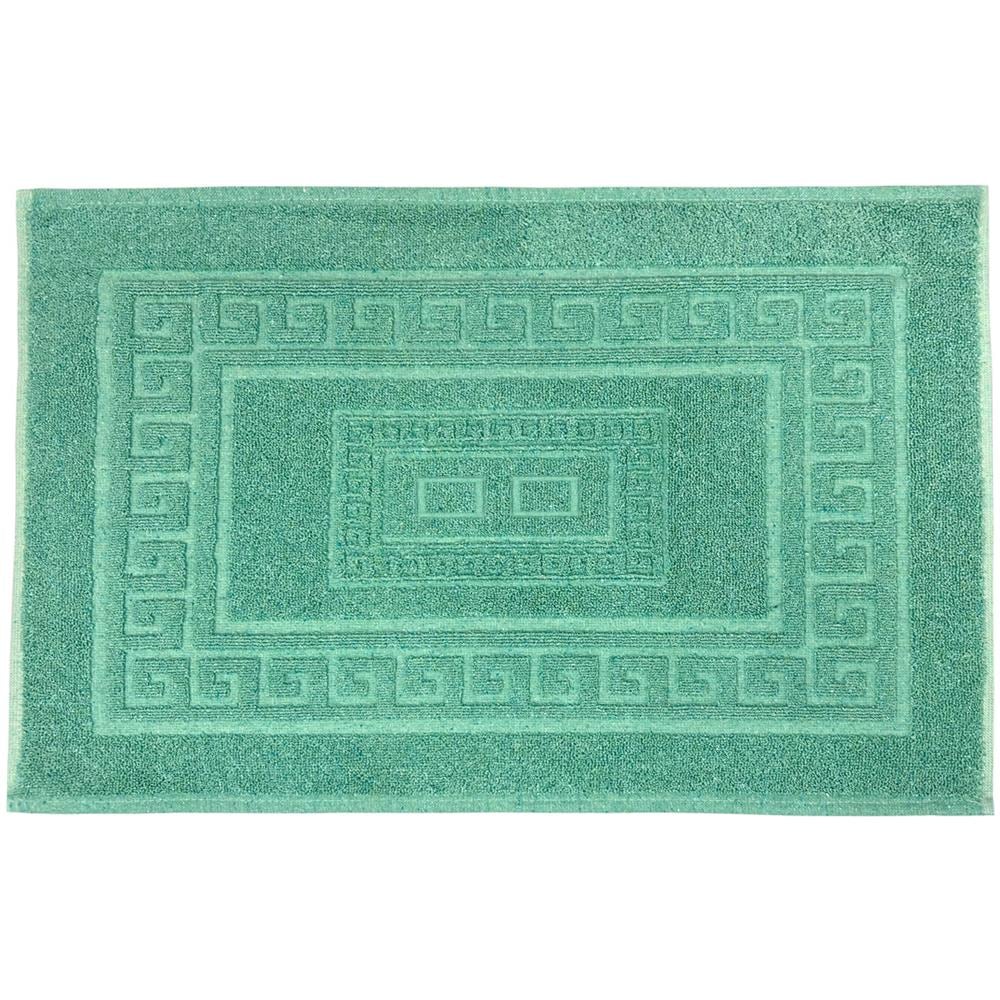 Tappeto Bagno Doccia Spugna Tinta Unita Torino Tappetino Super Assorbente In Cotone Pelo Corto Con Greca 45x60 Verde - Foto 1