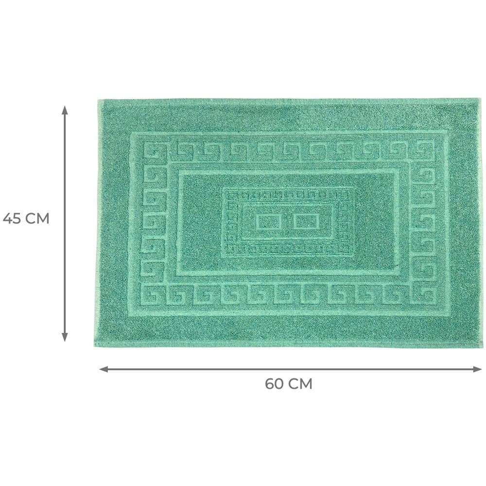 Tappeto Bagno Doccia Spugna Tinta Unita Torino Tappetino Super Assorbente In Cotone Pelo Corto Con Greca 45x60 Verde - Foto 5