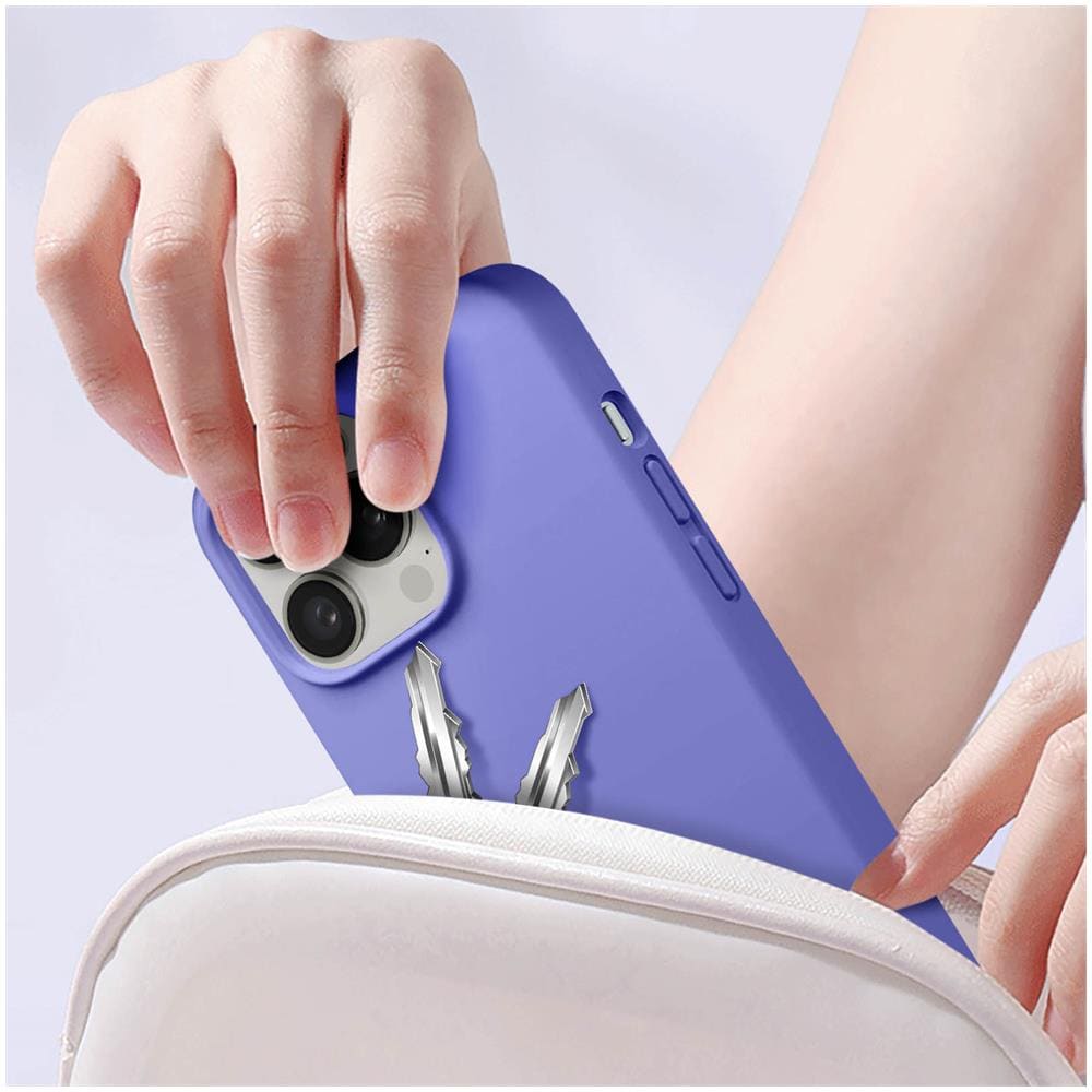 Cover Per Iphone 15 Pro Max Silicone Premium Semi-rigido Opaca Soft-touch Viola - Foto 2