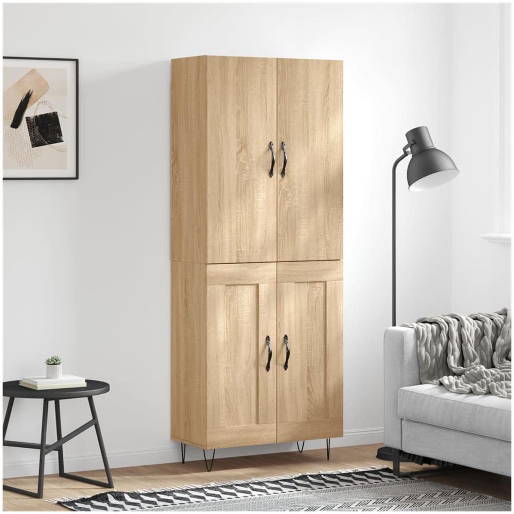Credenza Rovere Sonoma 69,5x34x180 Cm In Legno Multistrato - Foto 1