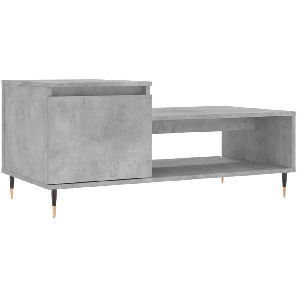 Tavolino Salotto Grigio Cemento 100x50x45 Cm Legno Multistrato - Foto 2