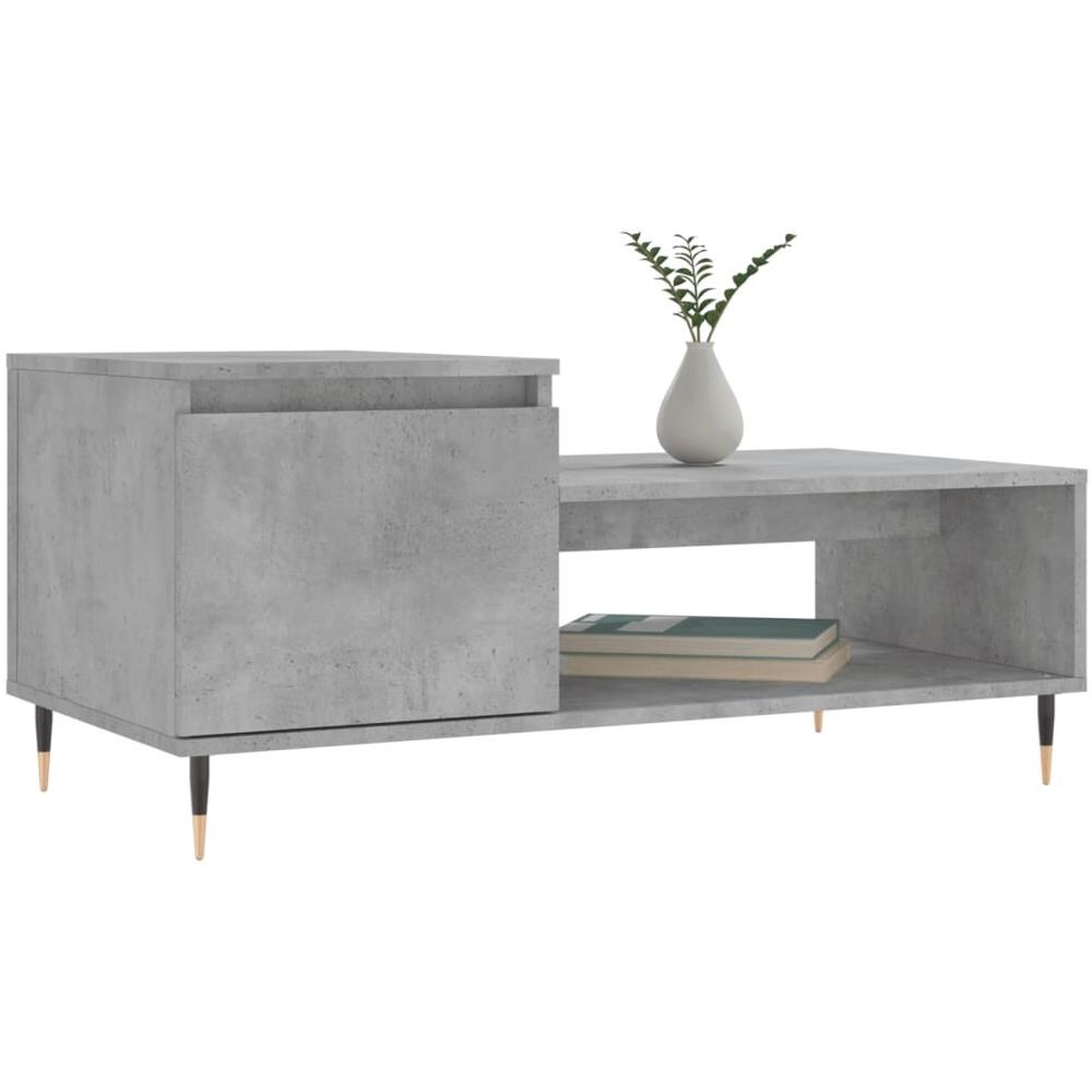 Tavolino Salotto Grigio Cemento 100x50x45 Cm Legno Multistrato - Foto 3