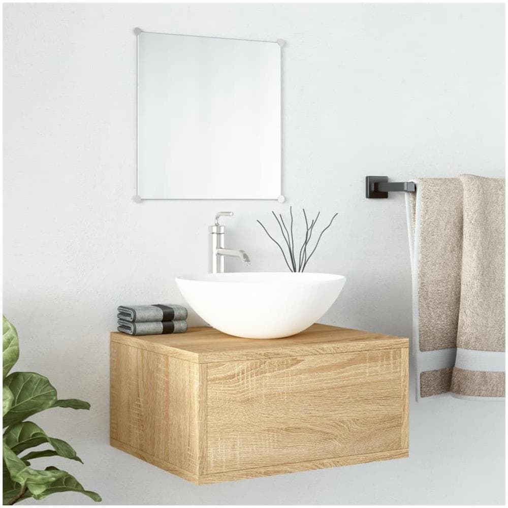 Set Mobili Da Bagno 2 Pz Rovere In Legno Multistrato - Foto 1
