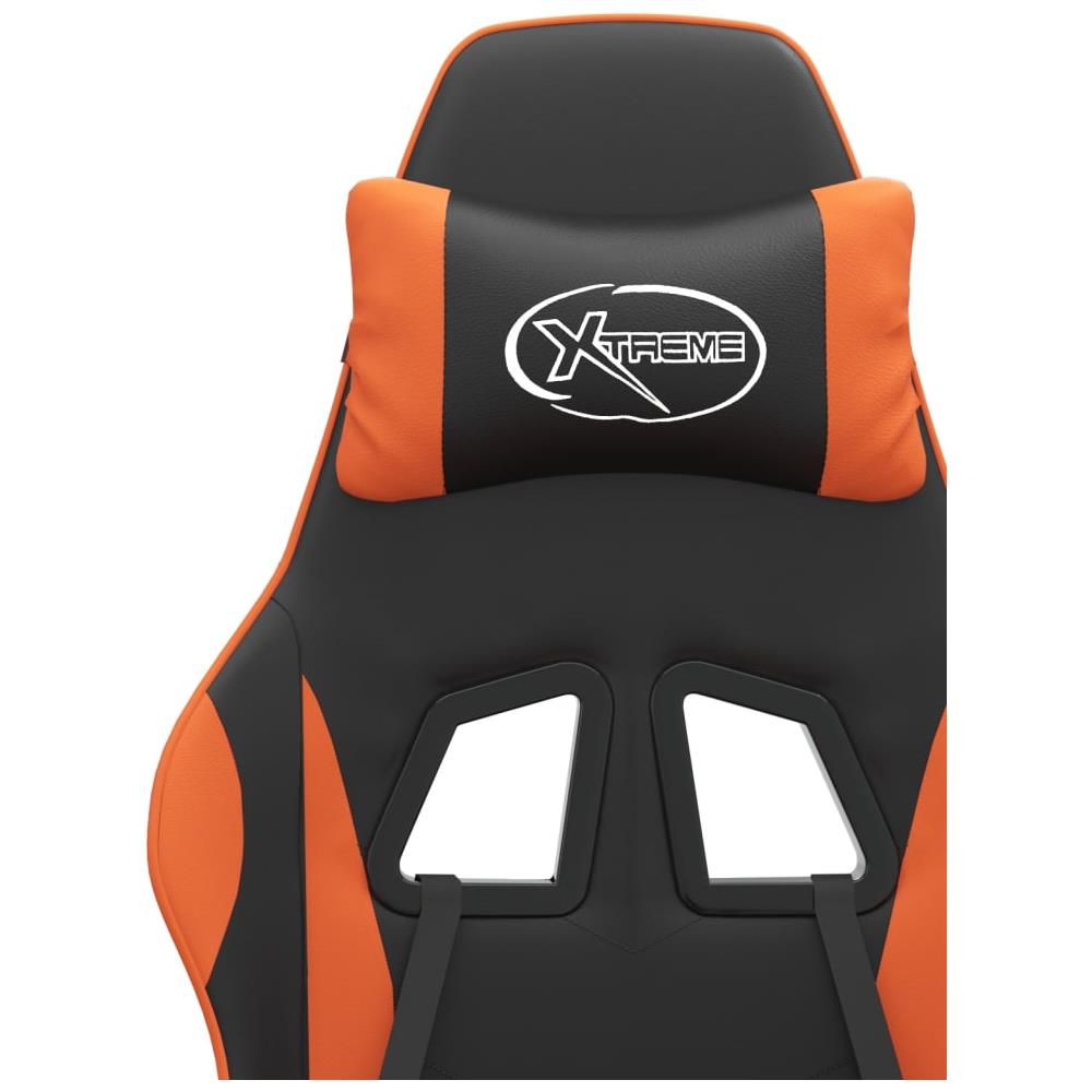 Sedia da Gaming Girevole Nero e Arancione in Similpelle - Foto 8