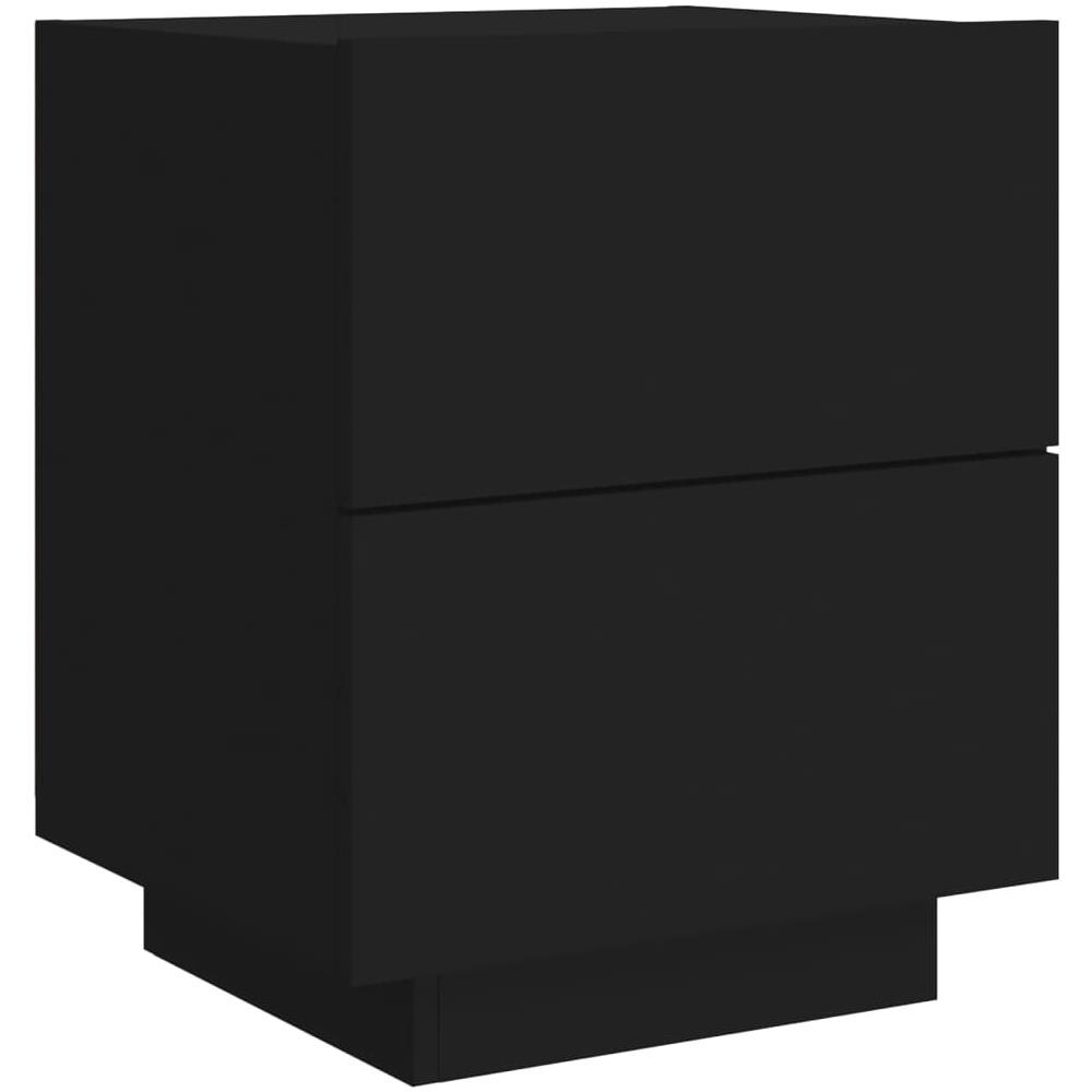 Comodino Con Luci Led Nero In Legno Multistrato - Foto 3