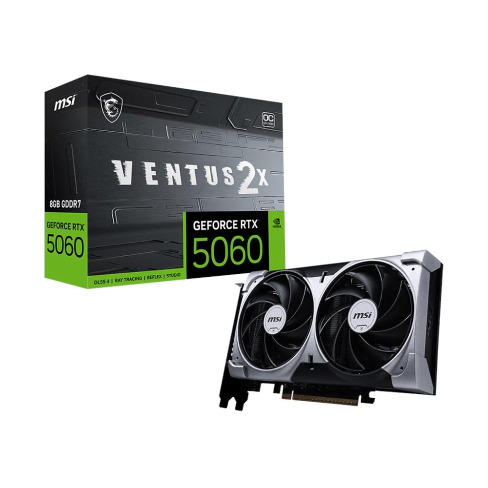 GeForce RTX 5060 8GB GDDR7 PCI Express x16 5.0 1 x HDMI, 3 x Display Ports VENTUS 2X OC - Foto 1