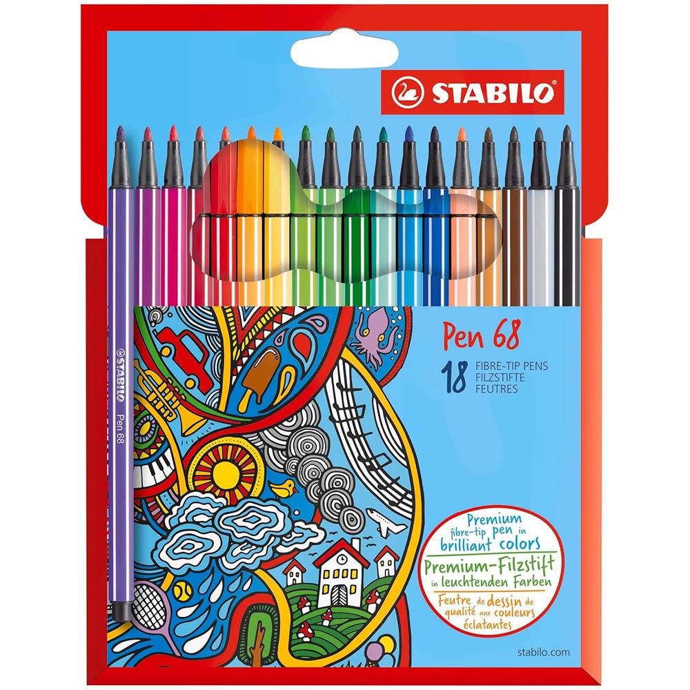 Pen 68 - Pennarello Premium - Astuccio da 18 - Colori Assortiti - Foto 1