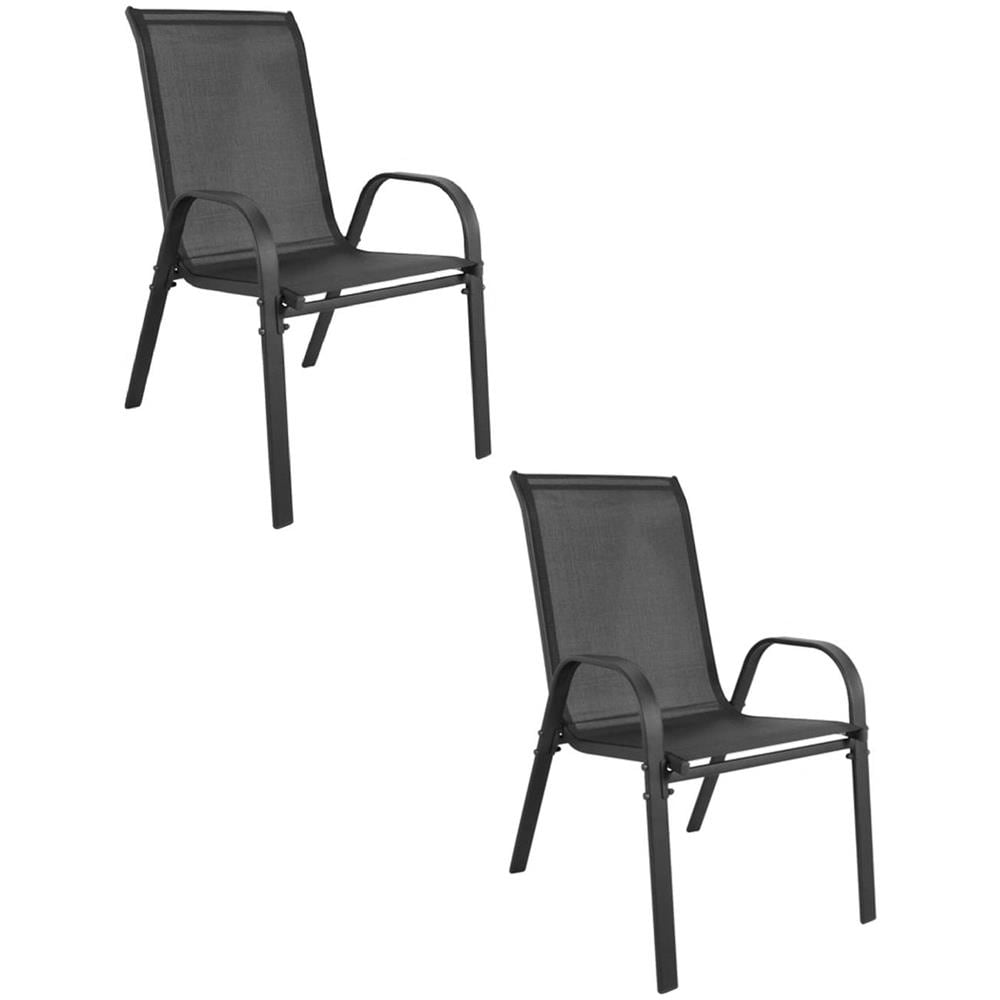 SOFIA Sedia moderna per giardino, balcone, patio - Grigio scuro x 2 - Foto 1