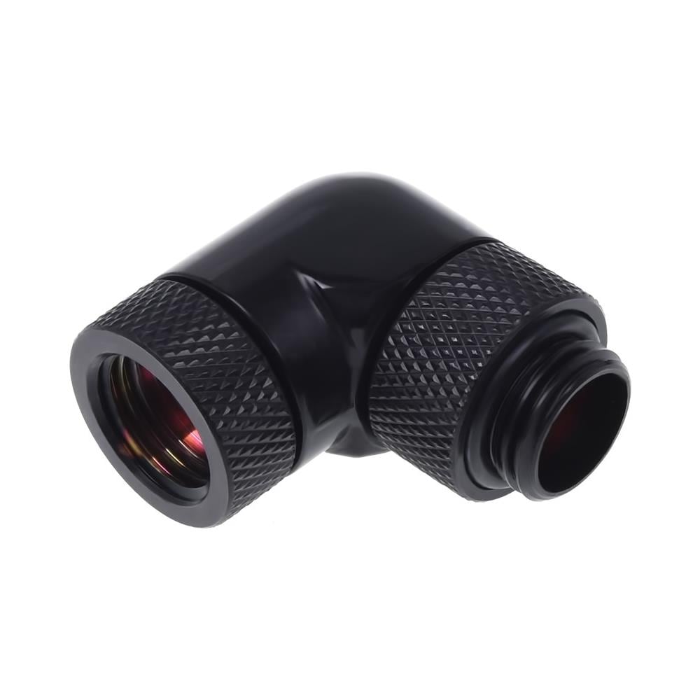 adattatore ad angolo 90° ruotabile G1/4 filettatura esterna a G1/4 filettatura interna - Nero Profondo - Foto 2