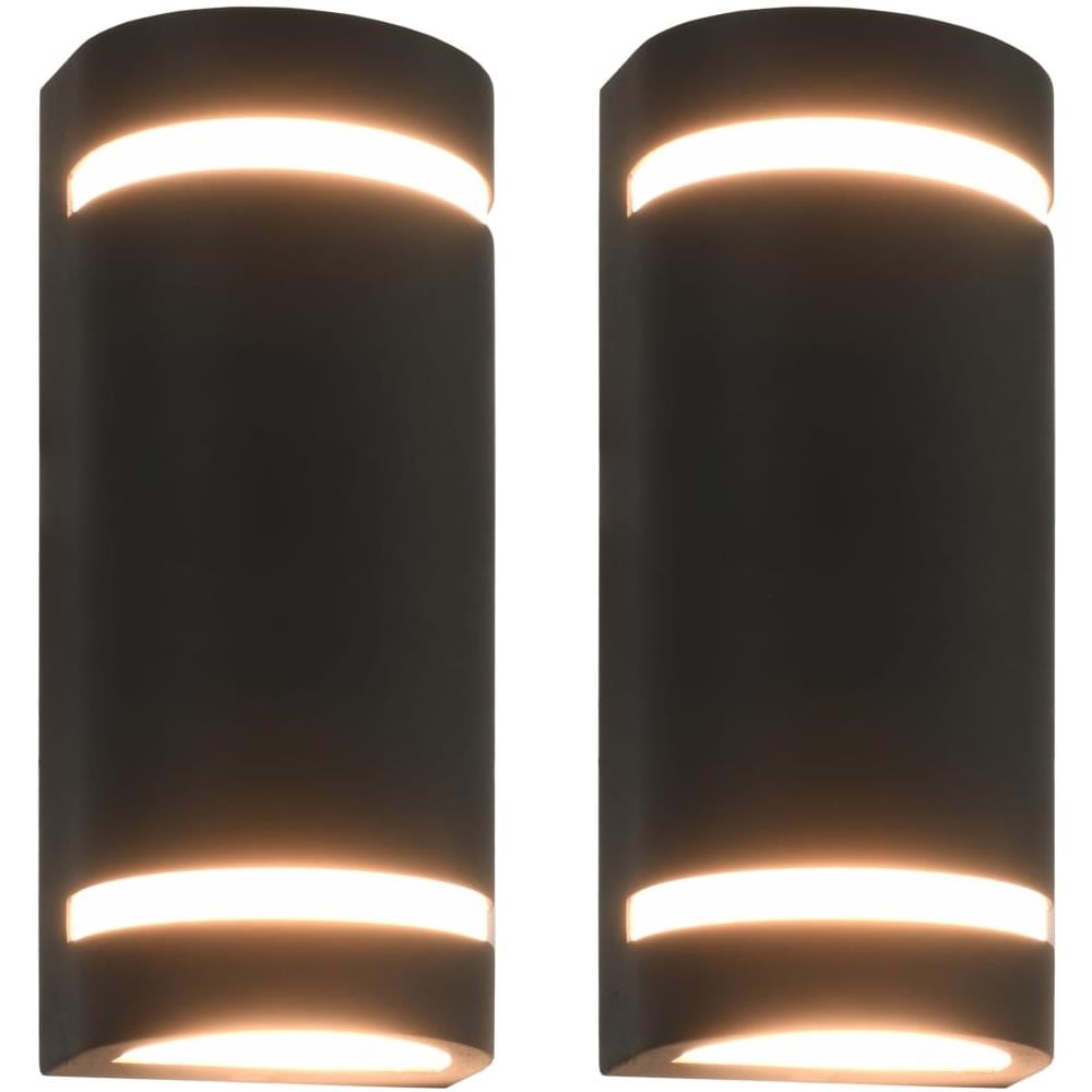 Lampade Da Parete Da Esterno 2 Pz 35 W Nere Semicircolari - Foto 1