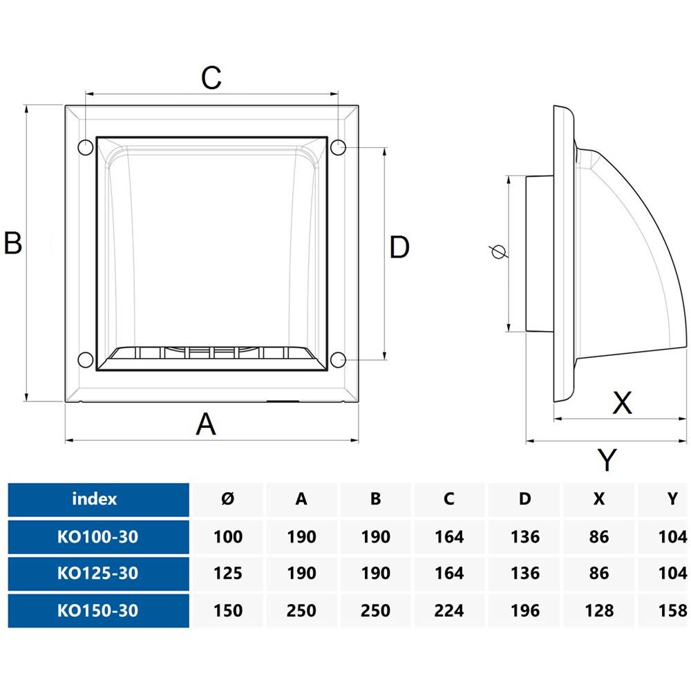 Griglia Di Ventilazione Delle Bocchette Che Ricopre La Falda Di Ritorno Abs, Coperchio Esterno Bianco 125mm - Foto 2