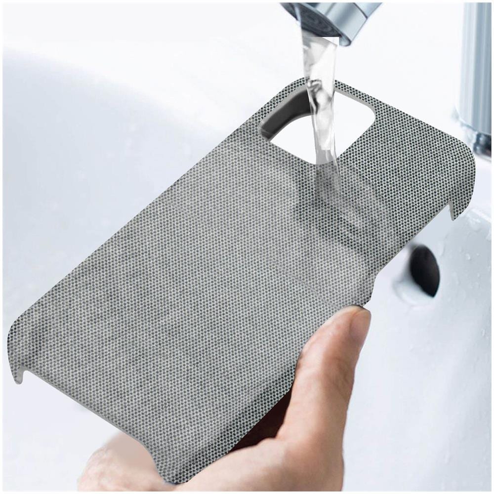 Cover Iphone 12 / 12 Pro Rivestimento Tessuto Lavabile Bumper Silicone Antracite - Foto 2