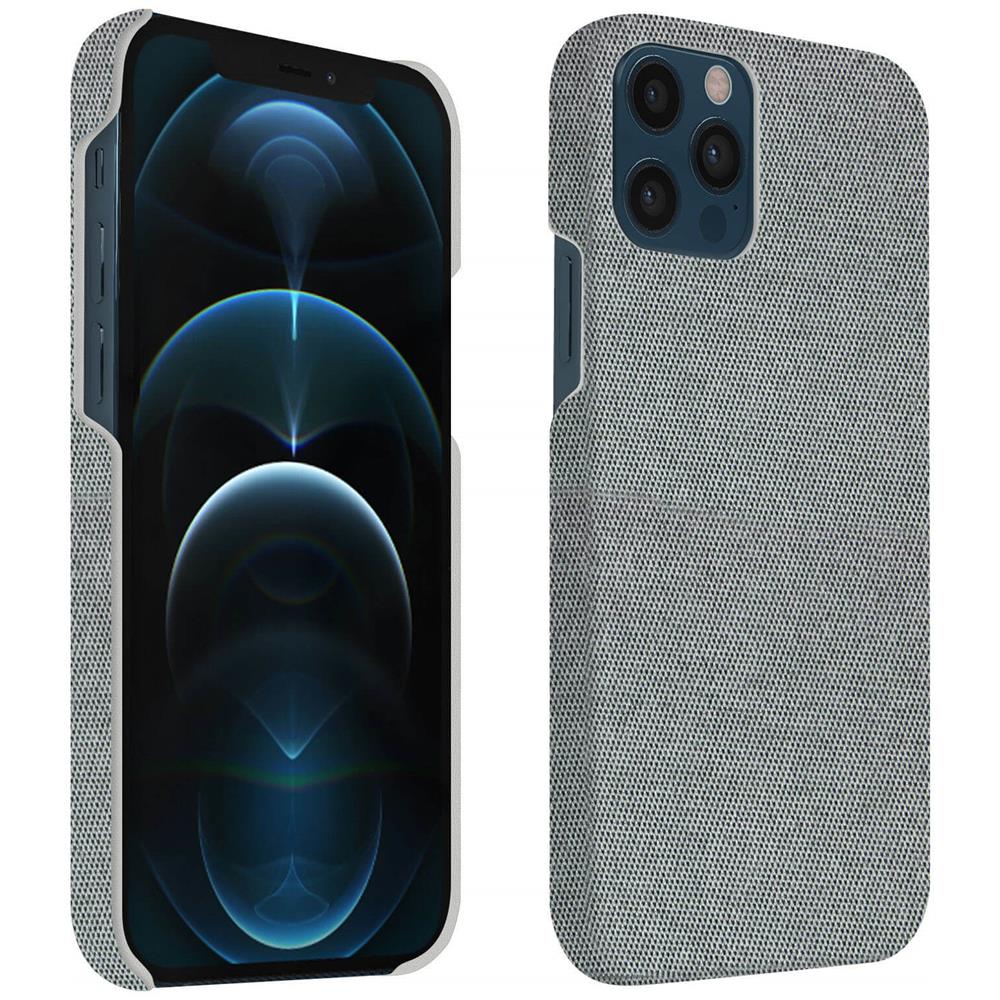 Cover Iphone 12 / 12 Pro Rivestimento Tessuto Lavabile Bumper Silicone Antracite - Foto 1