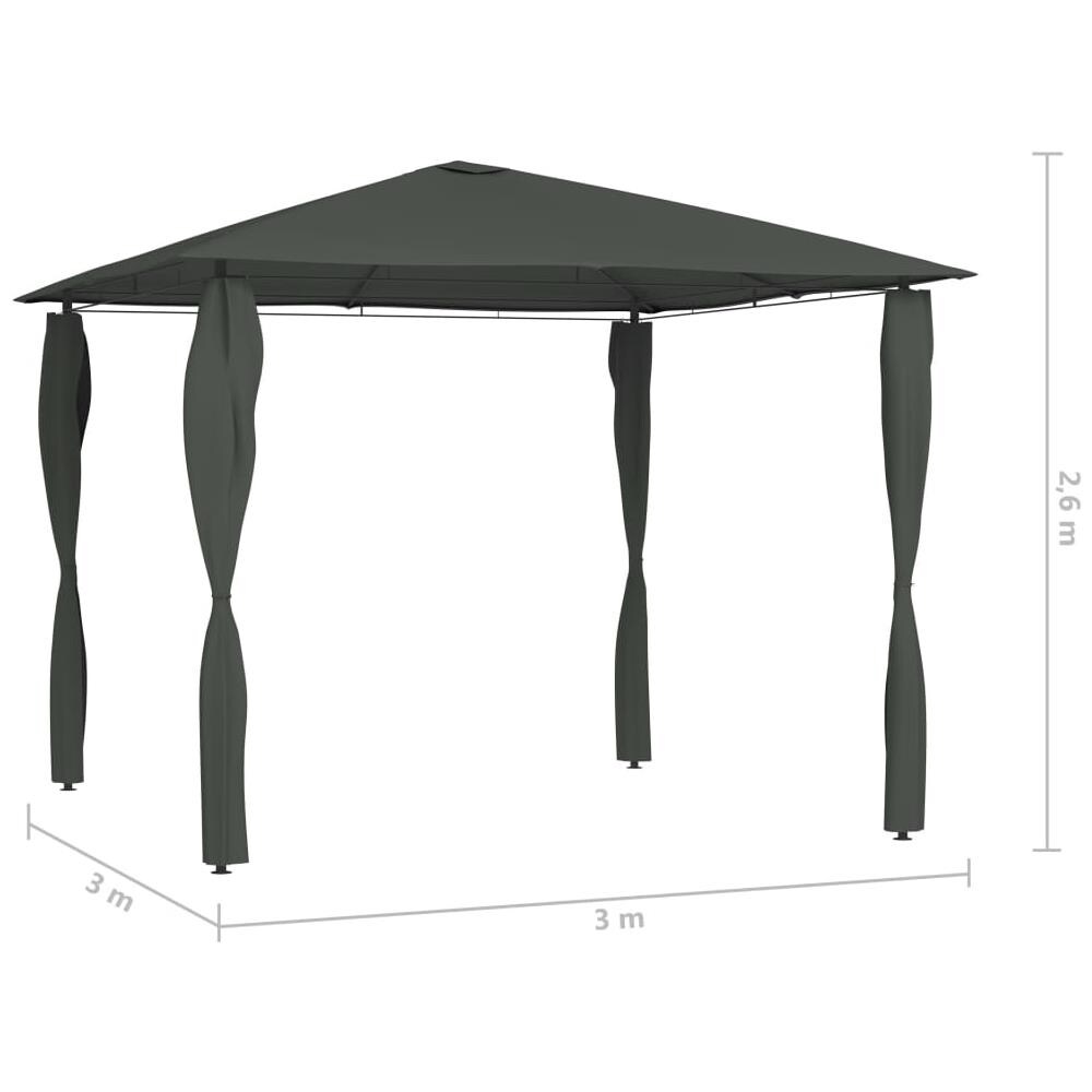 Gazebo Con Pareti Laterali 3x3x2,6 M Antracite 160 G / m? - Foto 4