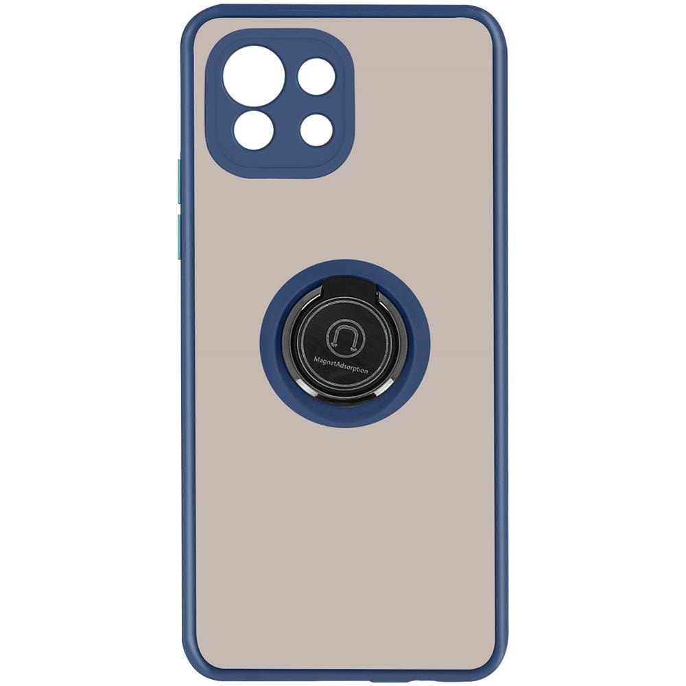 Cover Xiaomi Mi 11 Lite / mi 11 Lite 5g Bi-materia Anello Metallico Supporto Blu - Foto 1