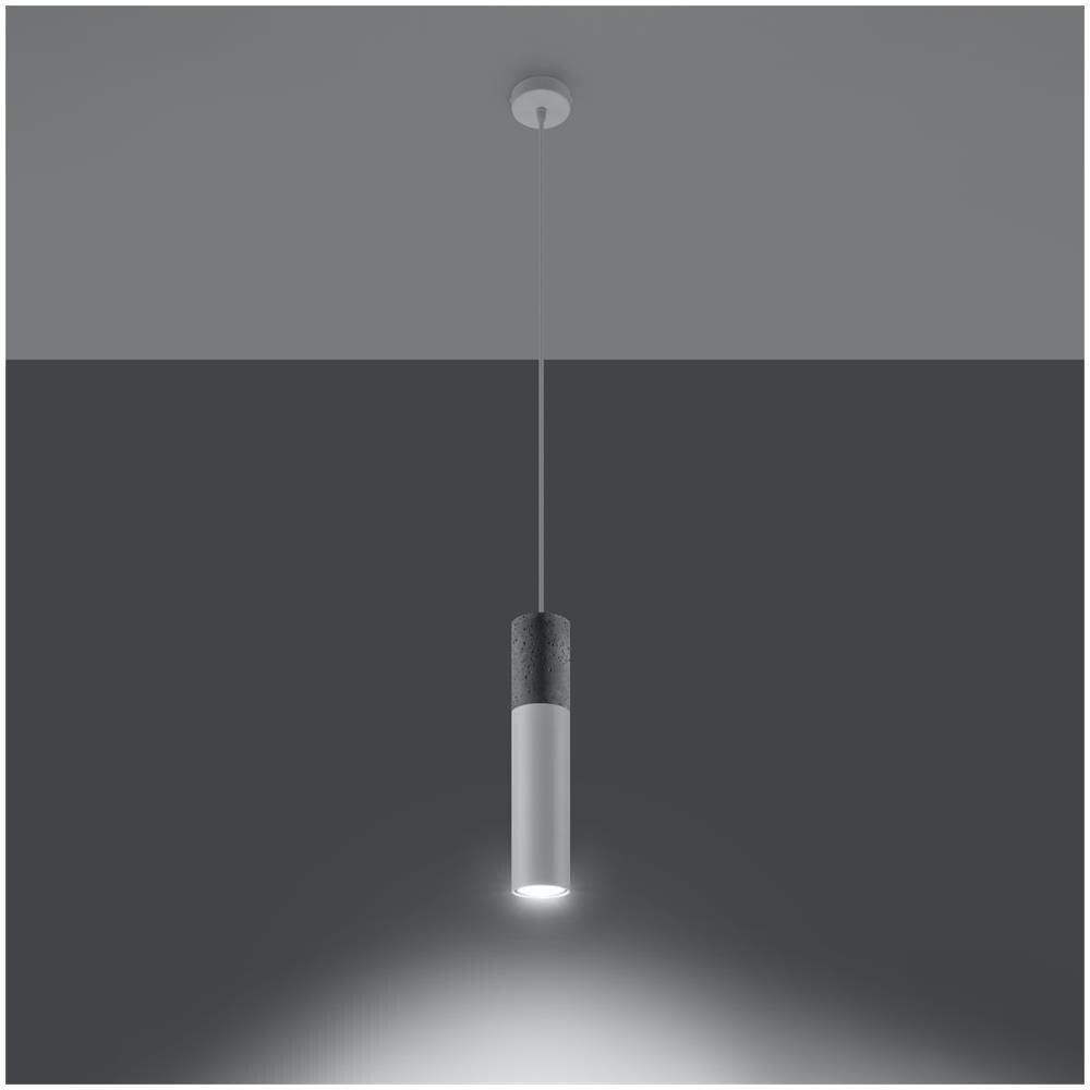 Lampada A Sospensione In Cemento Borgio 1 Bianco 80x80x1050 Mm Cemento - Foto 11
