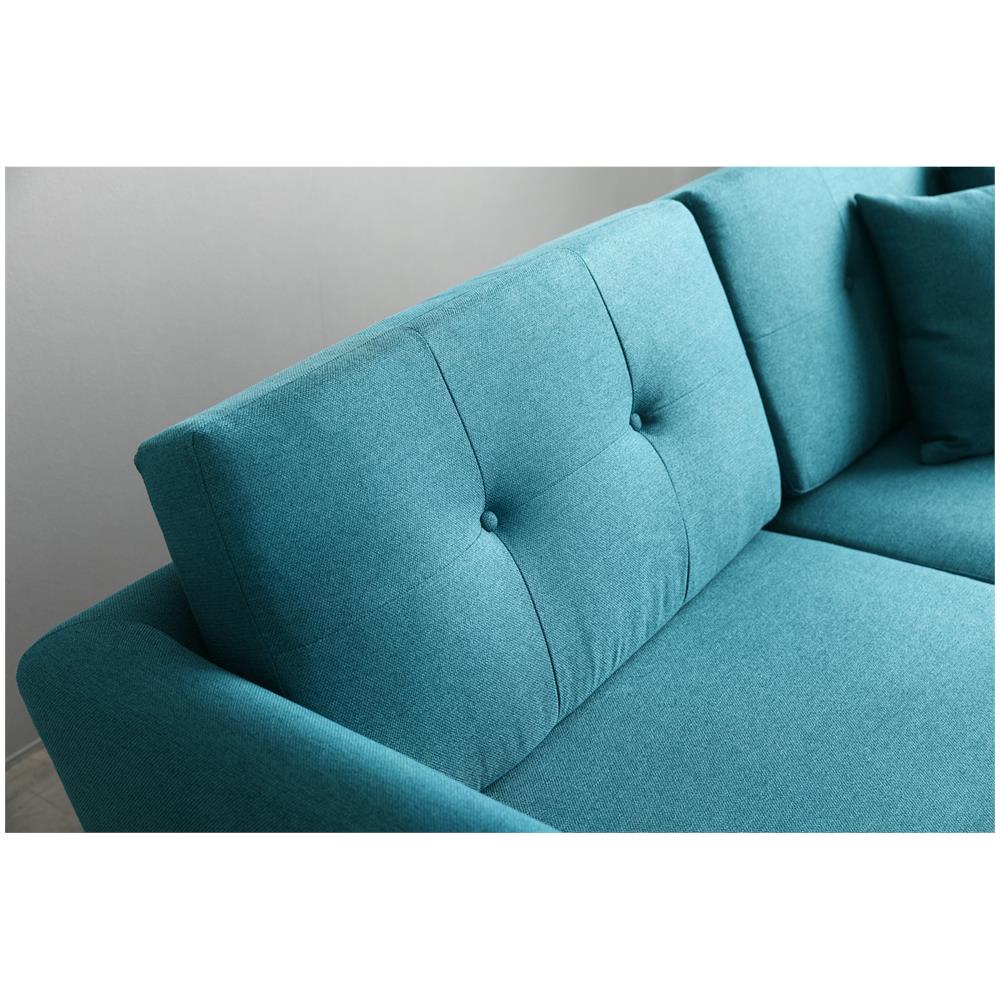 Hoga Divano Scandinavo 3 Posti E 2 Cuscini Tessuto Blu - Foto 2