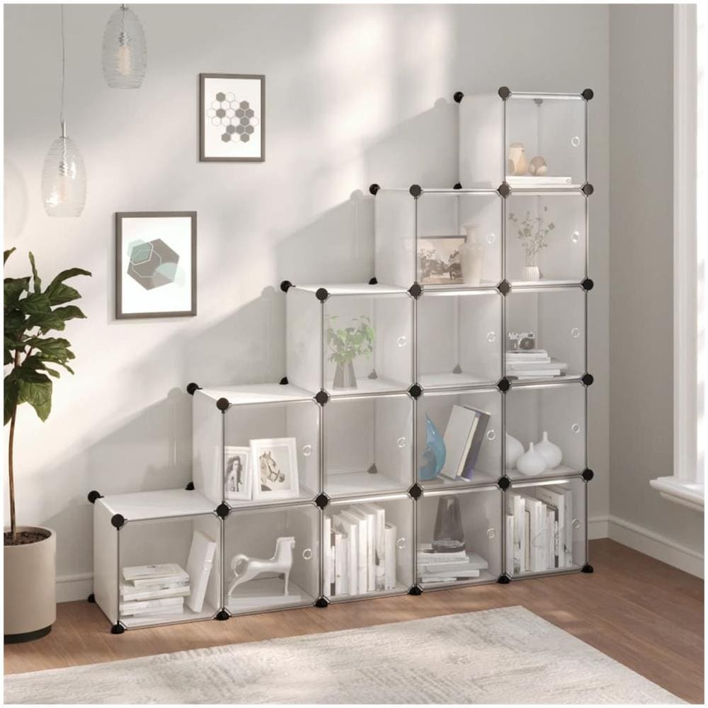 Organizzatore Portaoggetti Con 15 Cubi E Ante Trasparenti In Pp - Foto 1