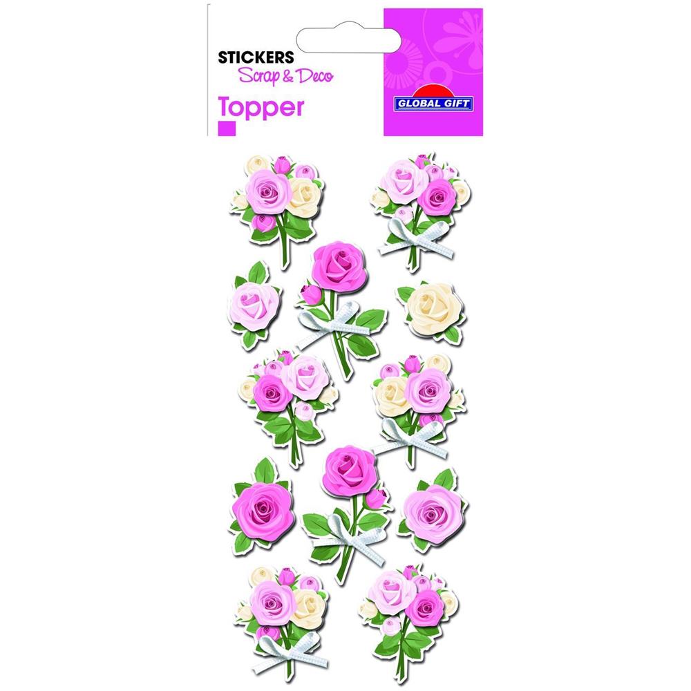 12 Adesivi 3d Rose E Fiocchi - Foto 1