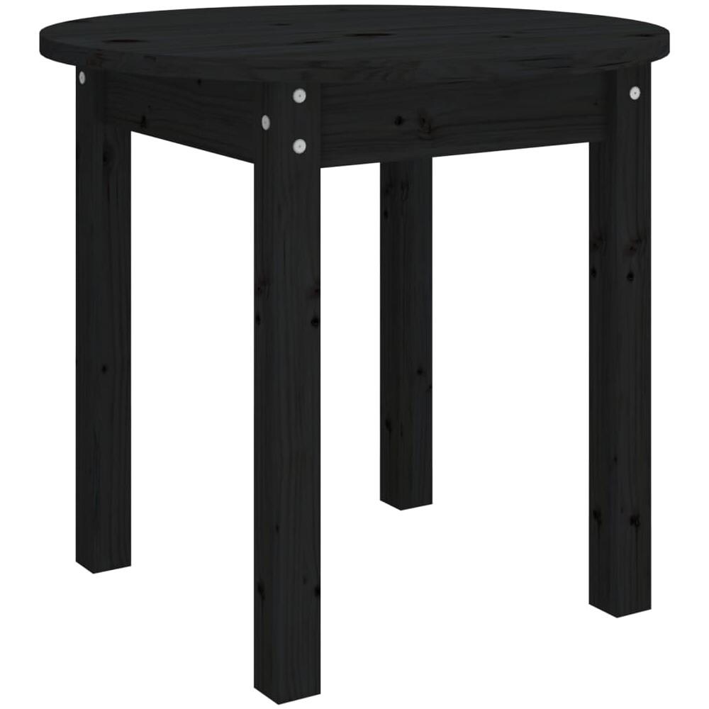 Tavolino Da Salotto Nero 45x40 Cm In Legno Massello Di Pino - Foto 2