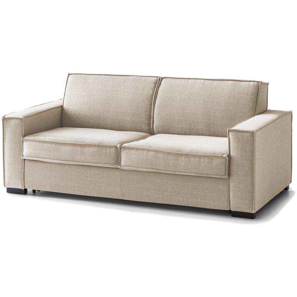 Divano Fisso Adriana, Divano A 2 Posti, 100% Made In Italy, Sofà Soggiorno In Tessuto, Con Braccioli Standard, Cm 180x95h90, Beige - Foto 2