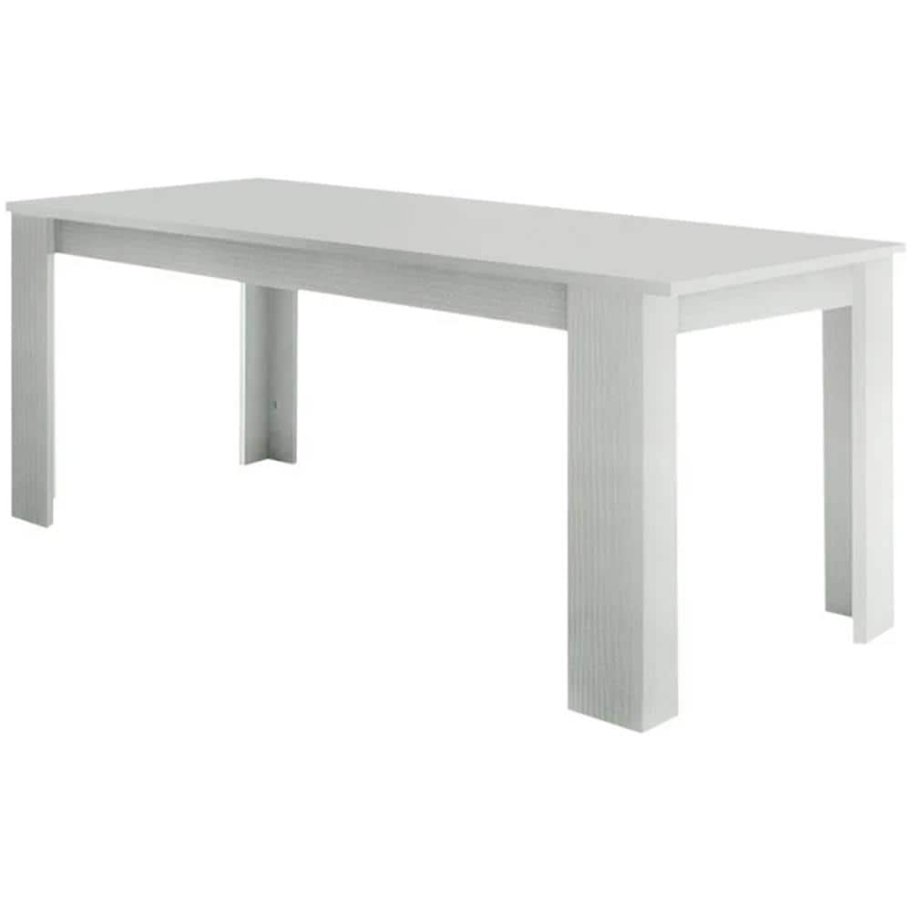 Tavolo Allungabile Natan, Consolle Allungabile Fino A 12 Posti, Consolle Estensibile 100% Made In Italy, Cm 160/210x90h75, Bianco Lucido Larice - Foto 2