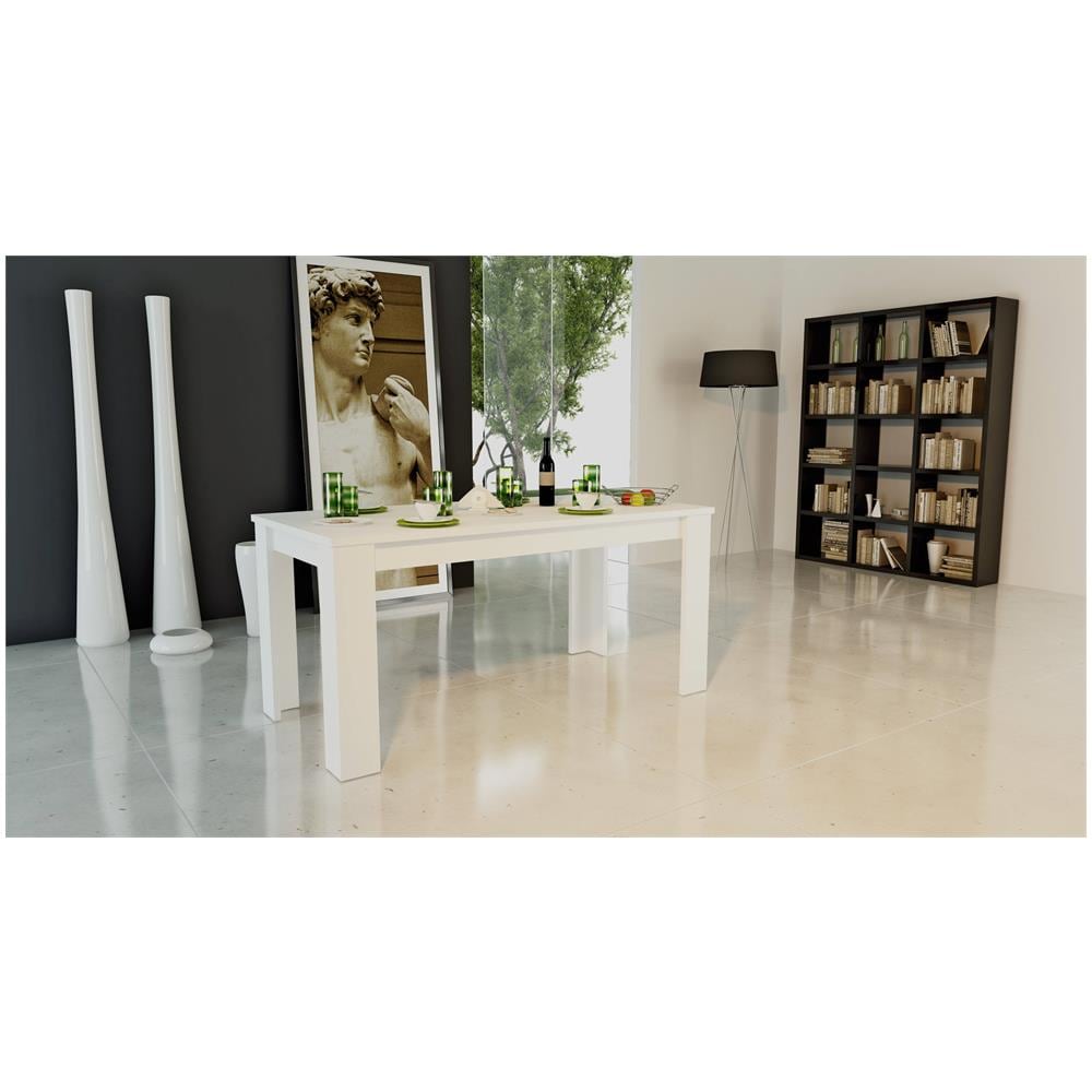 Tavolo Allungabile Natan, Consolle Allungabile Fino A 12 Posti, Consolle Estensibile 100% Made In Italy, Cm 160/210x90h75, Bianco Lucido Larice - Foto 4