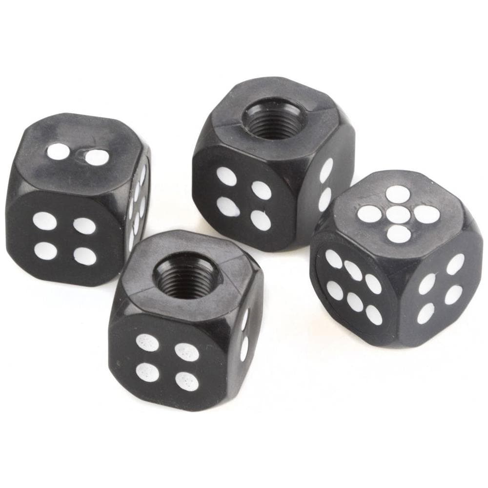 Set 4 Tappi Copri Valvola Dadi Nero Universali Per Auto E Moto - Foto 1