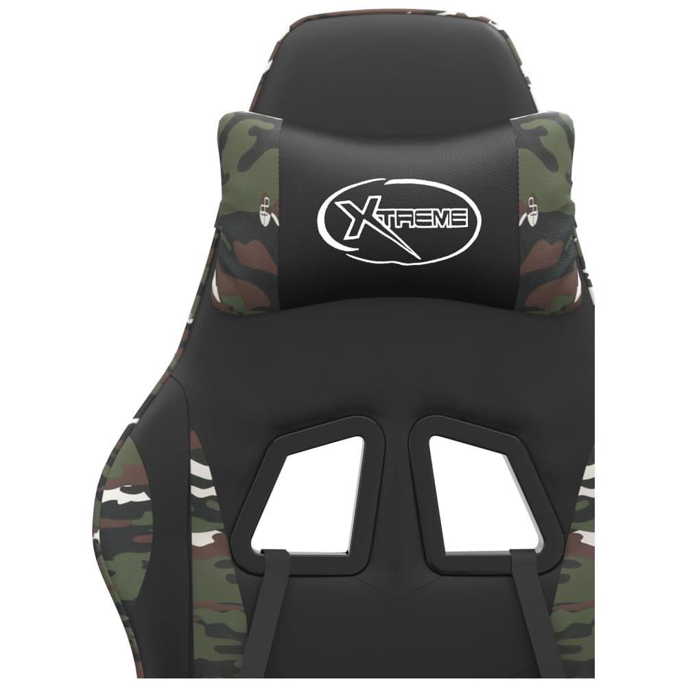 Sedia da Gaming Girevole Nero e Mimetico in Similpelle - Foto 8