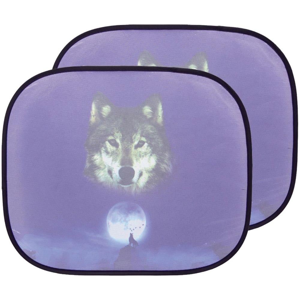 Coppia Di Tendine Laterali Stick It Elettrostatiche Lupo Auto Bambino Oscuramento Vetri 44x36 Cm - Foto 1