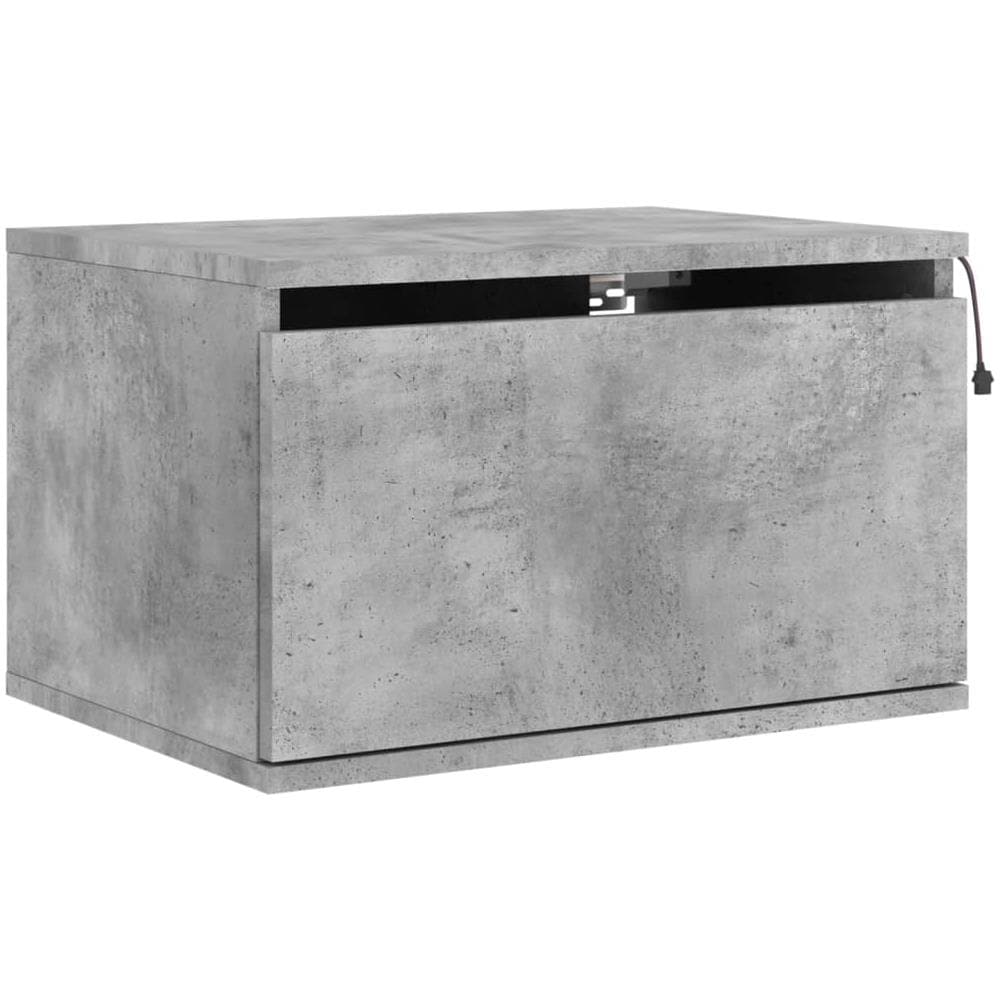 Comodino A Parete Con Luci Led Grigio Cemento - Foto 3