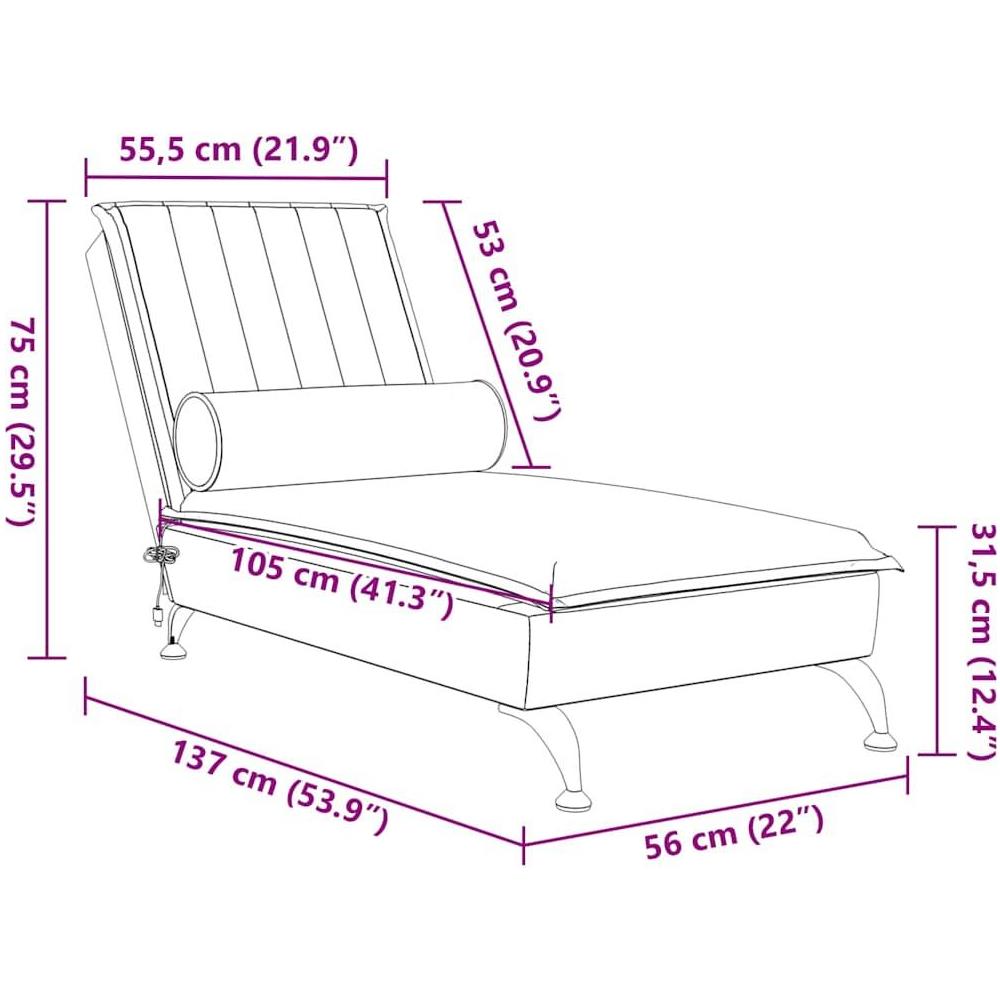 Chaise Longue Massaggi con Cuscino a Rullo Giallo in Velluto - Foto 10