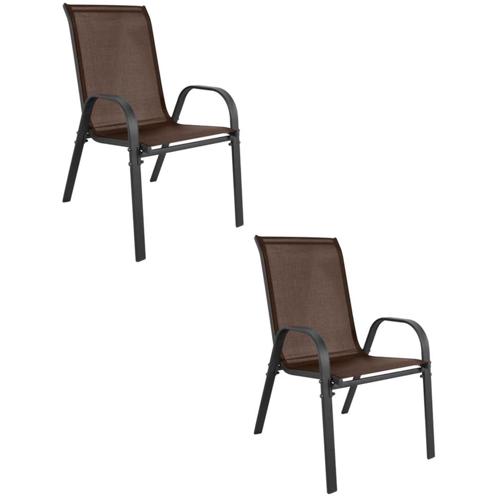 SOFIA Sedia da giardino moderna - Marrone x 2 - Foto 1