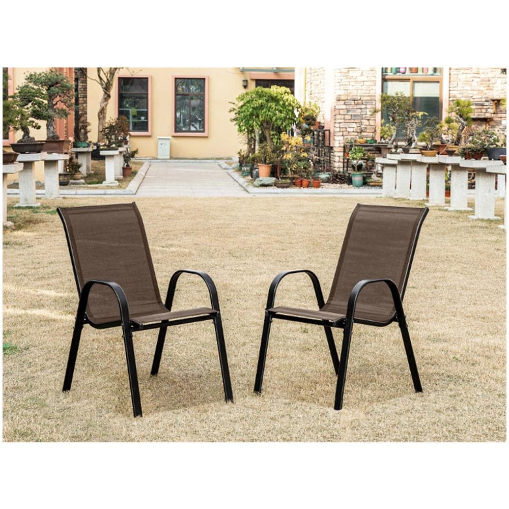 SOFIA Sedia da giardino moderna - Marrone x 2 - Foto 9