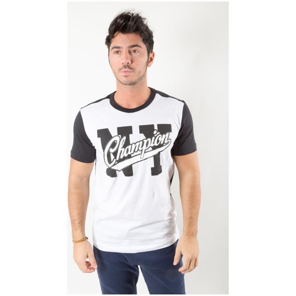 T-shirt Uomo Varsity Ny Bianco Nero L - Foto 1