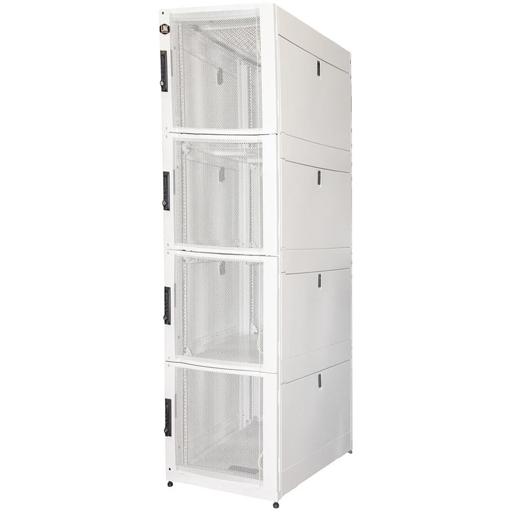 Armadio Rack 19” 42U Con 4 Compartimenti 1992 (A) x 1070 (P) X 600 (L) Grigio Porte Traforate - Foto 1