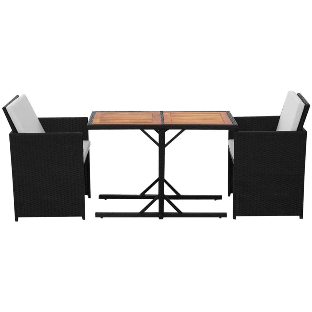 7 Pz Set Mobili Da Giardino In Polyrattan Nero - Foto 2