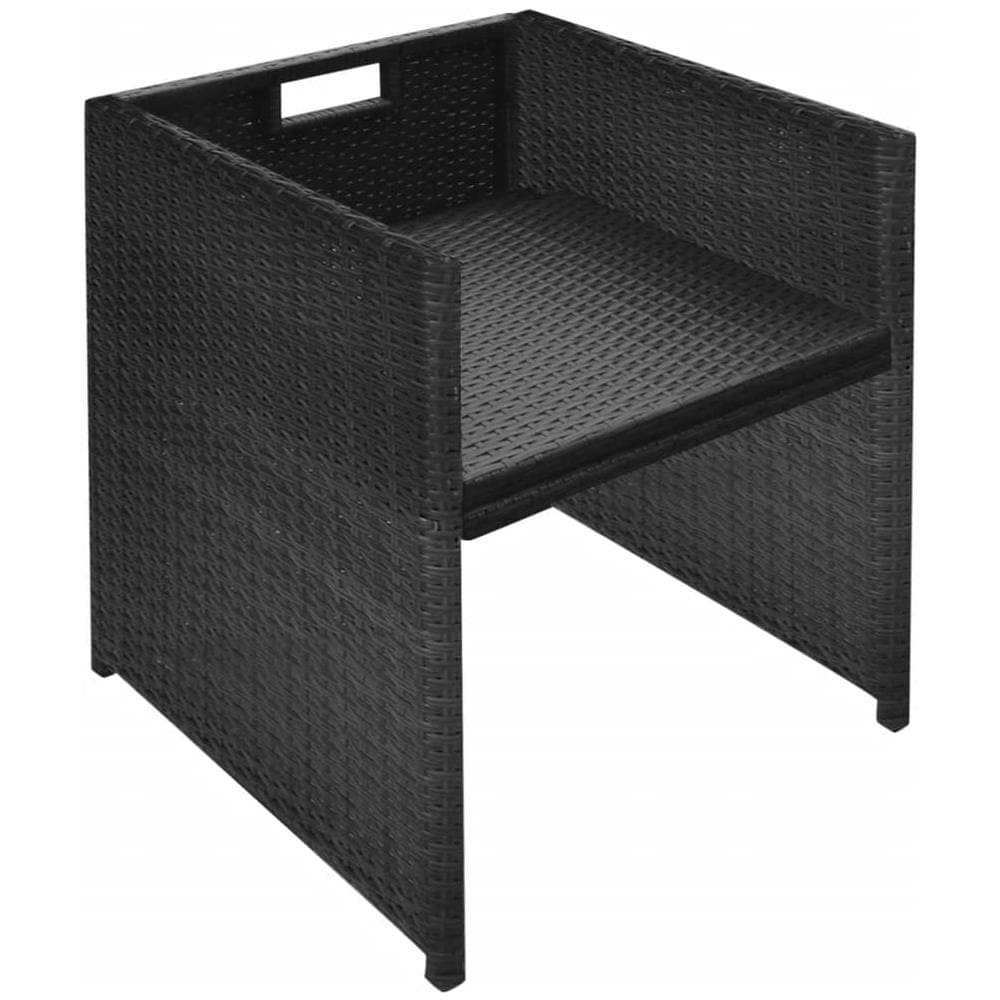 7 Pz Set Mobili Da Giardino In Polyrattan Nero - Foto 9