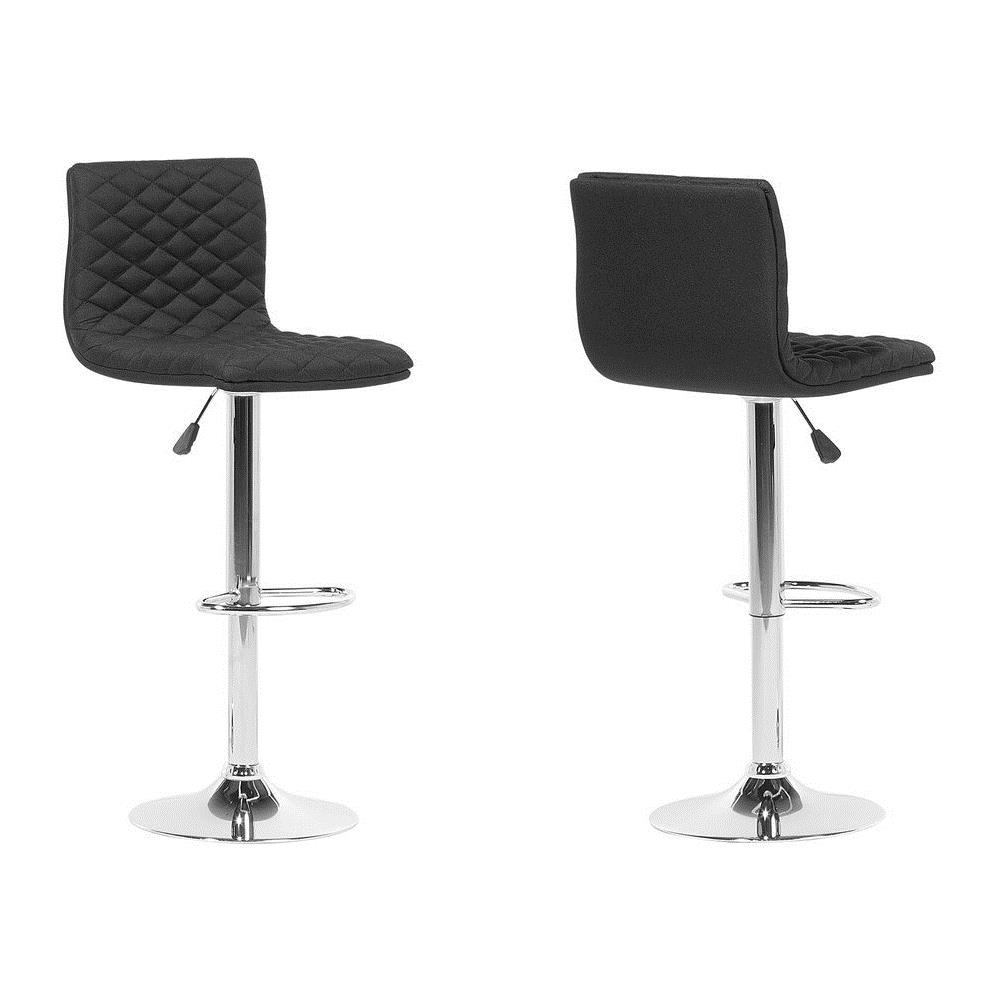 Set Di 2 Sgabelli Da Bar In Tessuto Nero Orlando - Foto 1