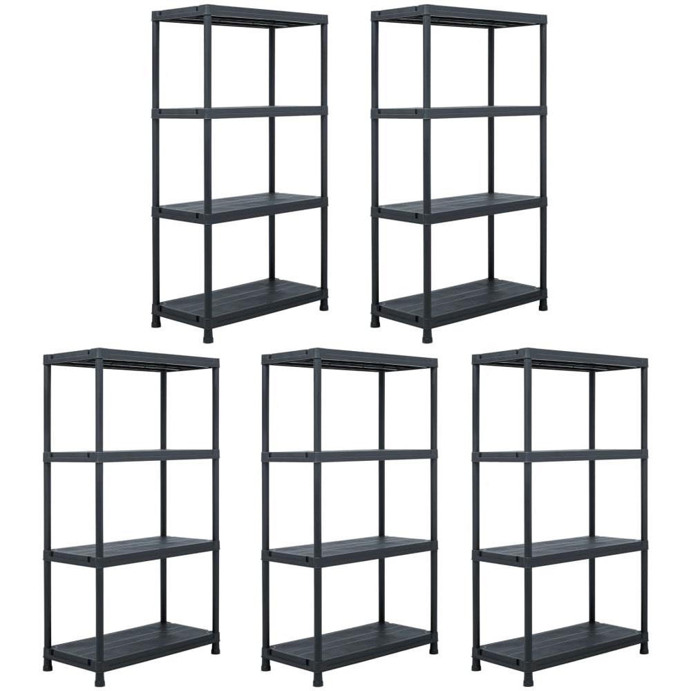 Scaffali 5 Pz 60x30x138 Cm Nero In Plastica - Foto 1