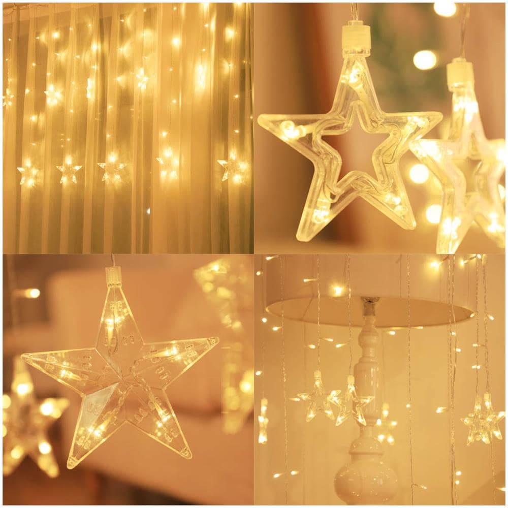 Luci Stringa Di Natale Telecomando Del Led 2 * 1 Metro 12 Stelle (? 10/15cm) 31v Illuminano Tenda - Foto 2