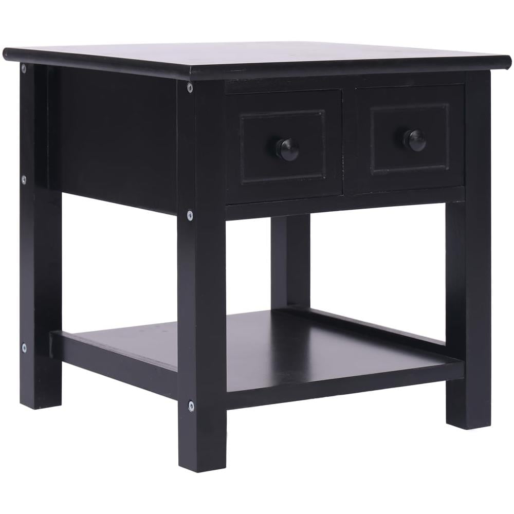 Tavolino Laterale Nero 40x40x40 Cm In Legno Di Paulownia - Foto 1
